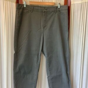 NYDJ Gray Chino Capris Women’s Size 18W Lift Tuck Embellished Back Pockets